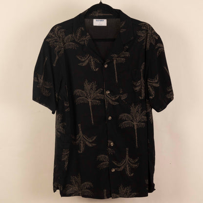 Camisa Estampada Negro (M) Old Navy