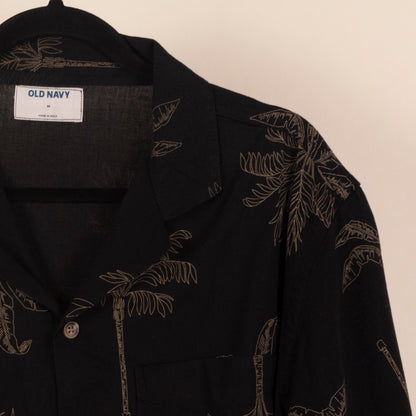 Camisa Estampada Negro (M) Old Navy