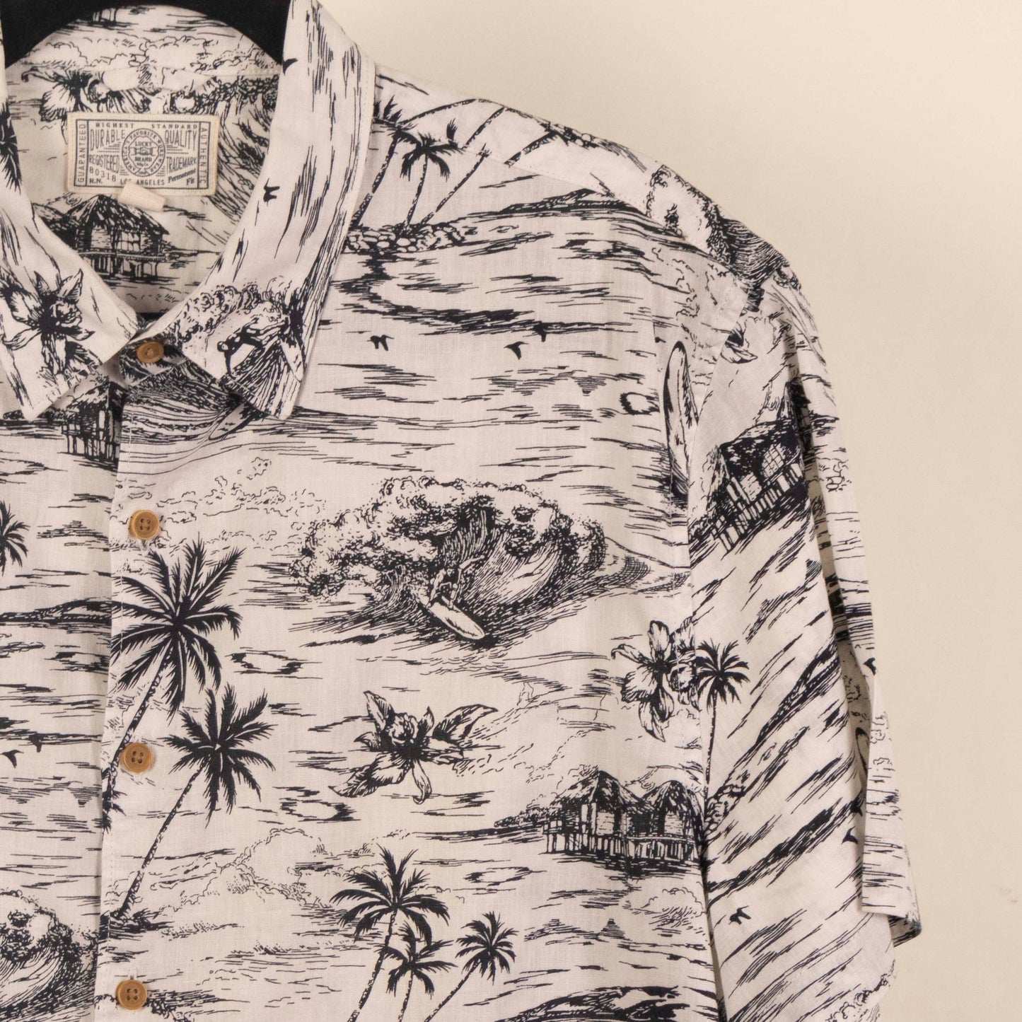 Camisa Estampada Blanco (L) Lucky Brand