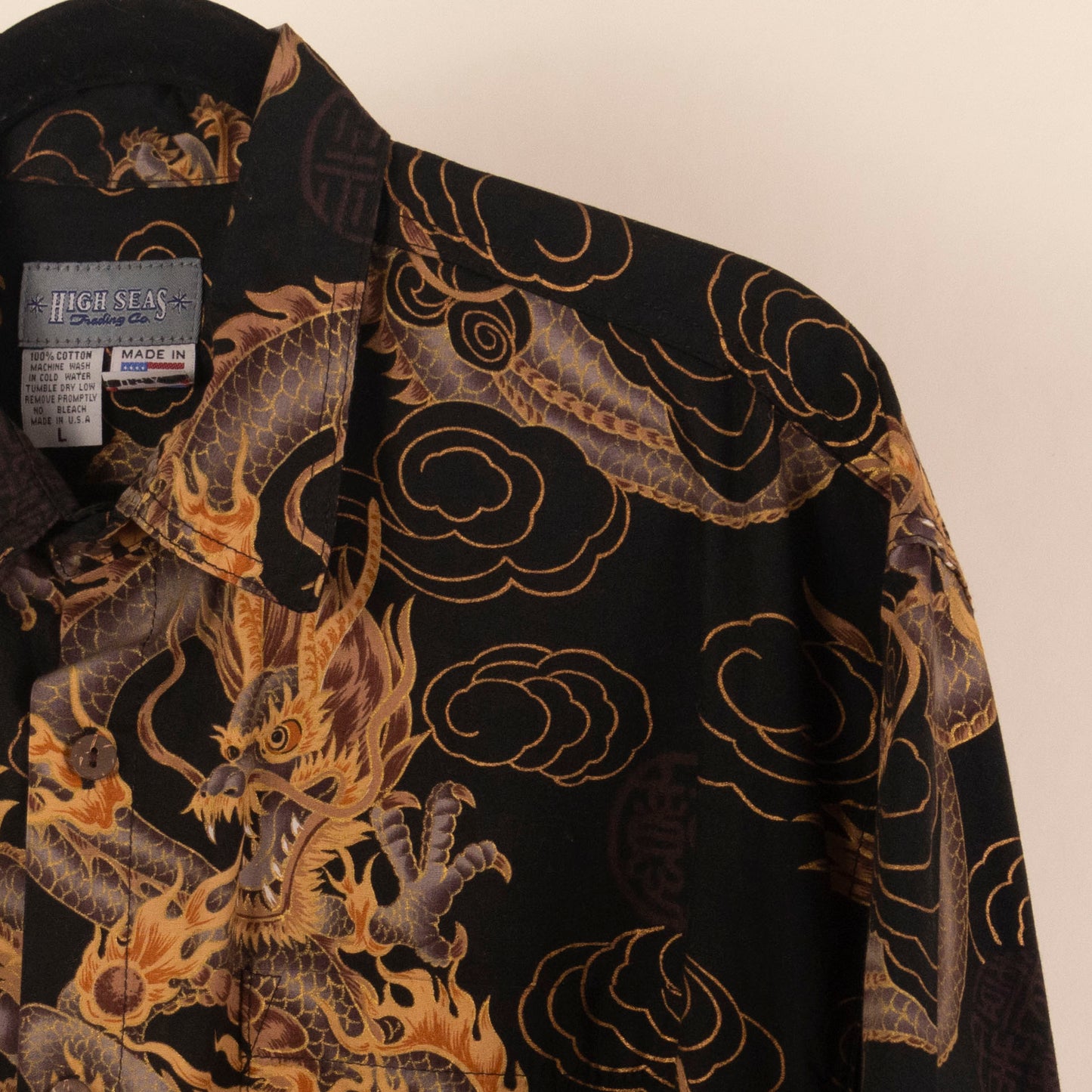 Camisa Estampada Negro (L) High Seas