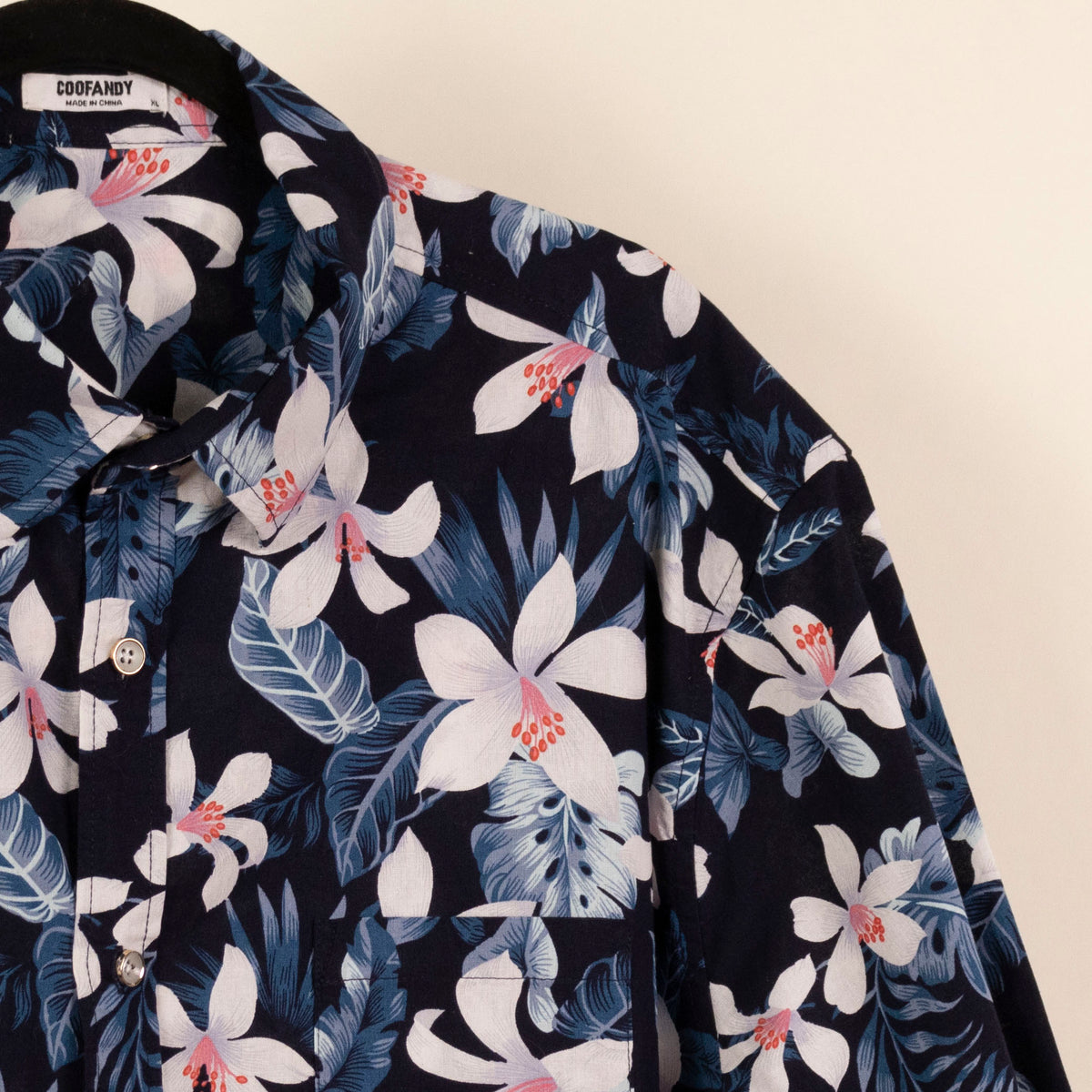 Camisa Estampada Azul (XL) Coofandy