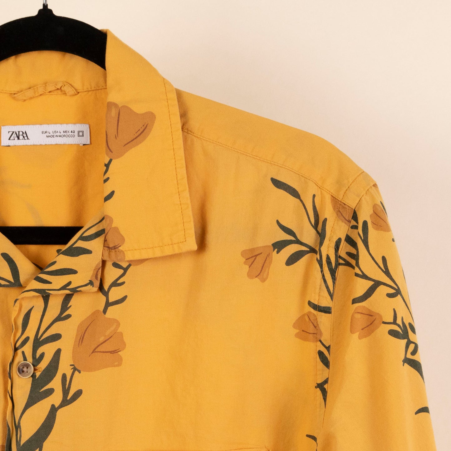 Camisa Estampada Amarillo (L) Zara
