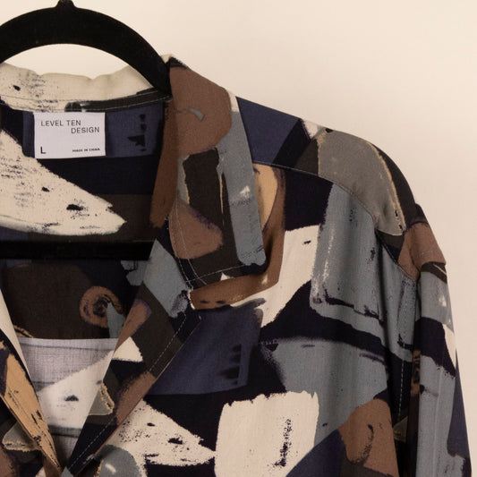 Camisa Estampada Cafe (L) Leven Ten