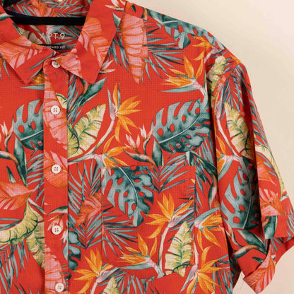 Camisa Estampada Naranja (XL) APT.9