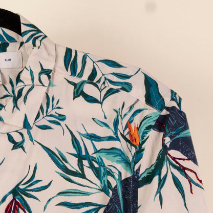 Camisa Estampada Blanco (M) Old Navy