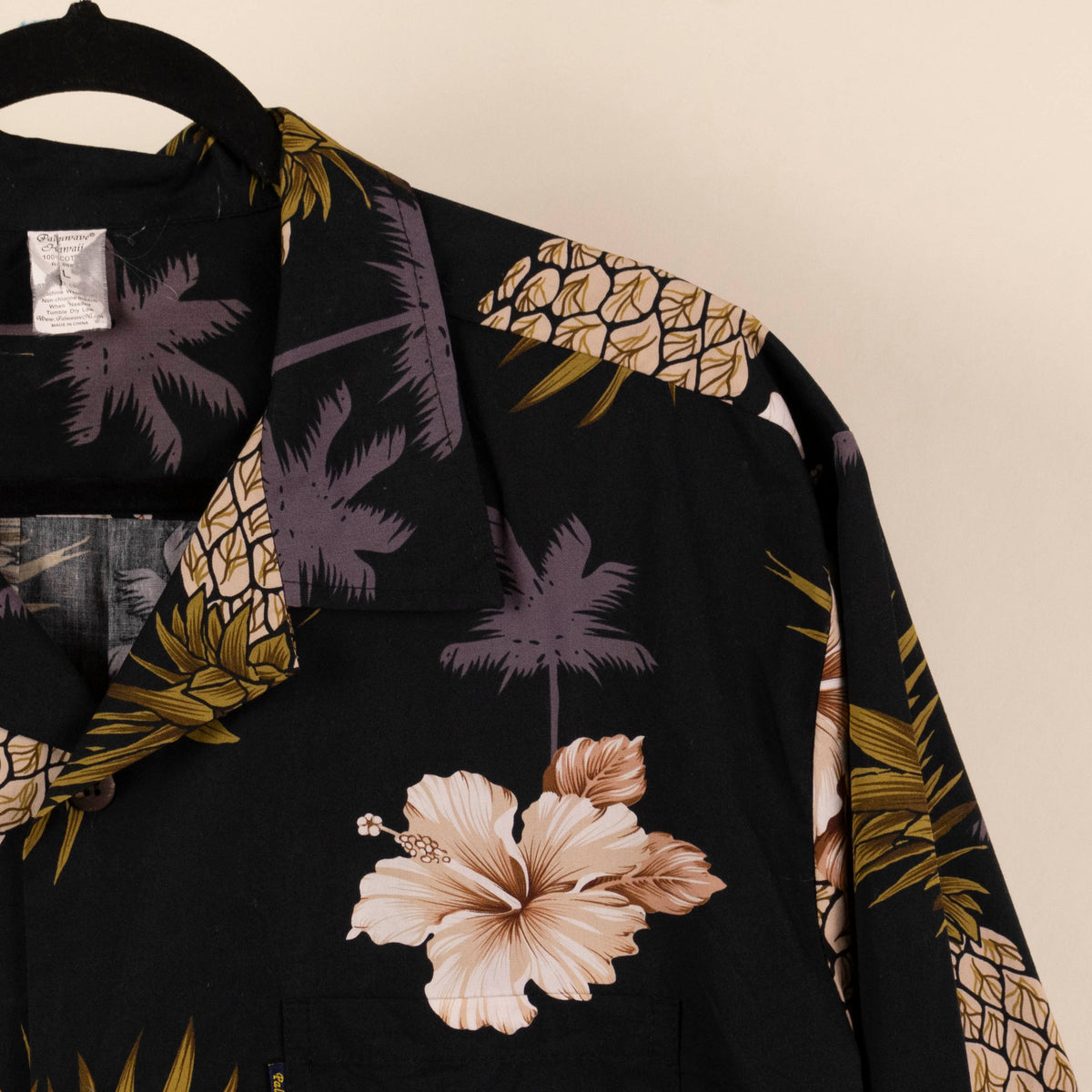 Camisa Hawaiana Negro (L) Palmwave Hawaii