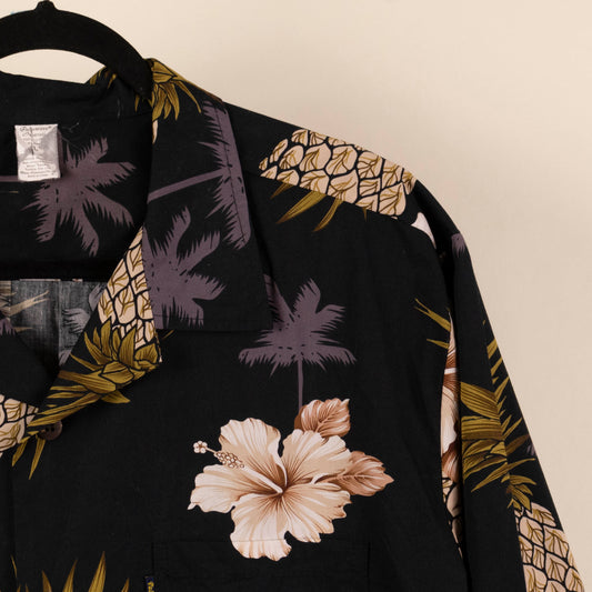 Camisa Hawaiana Negro (L) Palmwave Hawaii