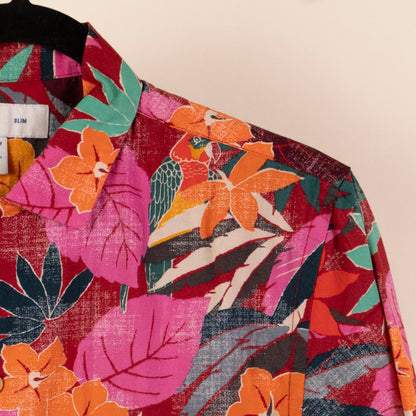 Camisa Estampada Rosa (M) Old Navy